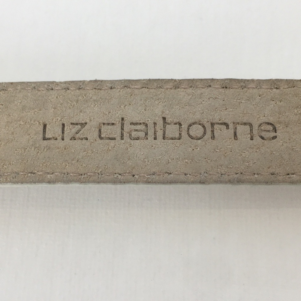 Vintage Liz Claiborne Ivory Colored Leather Belt Gold Tone Buckle Women’s Sz M - Picture 6 of 10